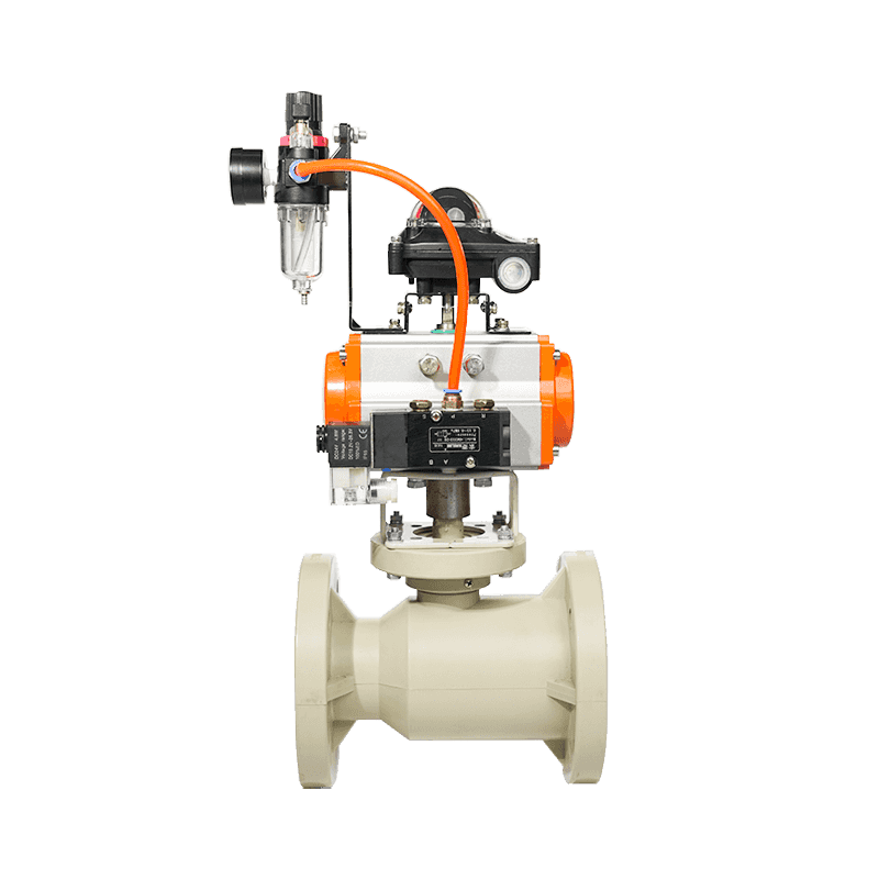 β--PPH Válvula de esfera pneumática flangeada tipo simples e duplo