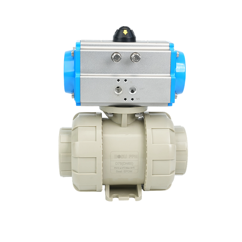Beta PPH Pneumatic Double Union Ball Valve